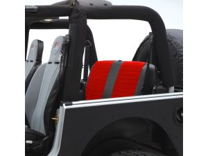 Smittybilt スミッティービルト XRC リアシートカバー ブラックサイドレッドセンター 07 JK 4DR