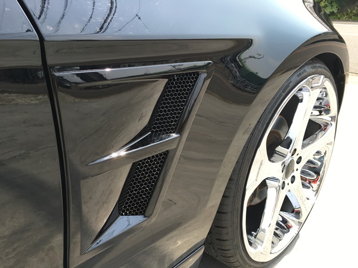 3D CARBON(スリーディーカーボン) フロントフェンダーダクト メッシュグリル付き 2010-2014y フォード マスタング 前期後期  ※ウレタン製 未塗装品 3D-691618 | ゴッチインターナショナル